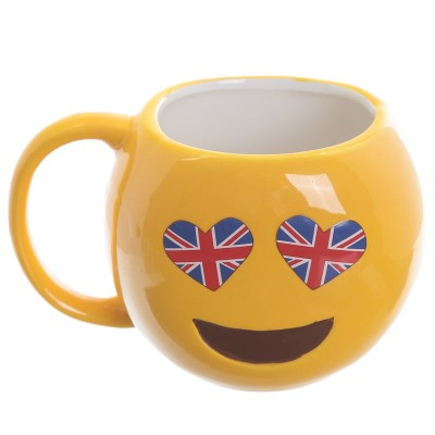Emotive Smiley Mug With Union Jack Eyes